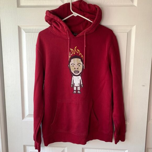 Mister Tee x Kendrick Lamar "Damn" Character Burgundy Pullover Hoodie Size XL - Picture 10 of 10